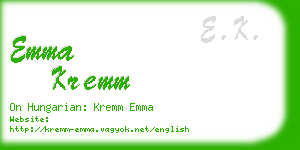 emma kremm business card